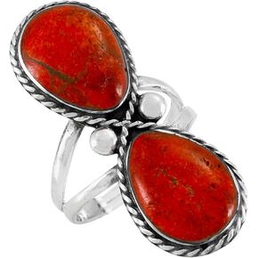 Turquoise Ring Sterling Silver 925 Genuine Gemstones Size 6 to 11