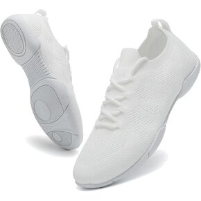 Girls Cheer Shoes Toddler White Cheerleading Shoes Lightweight Non-Slip for Cheer Competitions, Practice, Dance, Gymnastics Size Kids/Little Kid 13.5 to Women 10