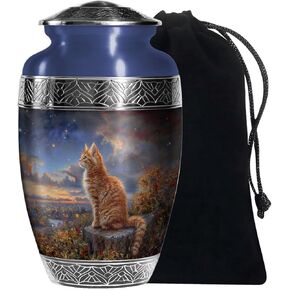 Cat Large Urns for Adult Human Ashes - Adult Urns for Men - Cremation Urn for Ashes Women - Memorial Urn for Male and Female