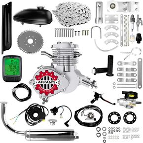 Updated 80cc Bicycle Engine Kit 2 Stroke Motorized Bike Motor Kit for 26" to 28" Bicycles Petrol Gas Powered Bicycle Motor Kit Upgrade with Digital Speedometer