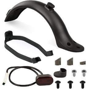 Flylin Scooter Rear Fender, Mudguard Bracket with Screws/Hook/Tail Light, Compatible with M365 Electric Scooter (Black) in Saudi Arabia