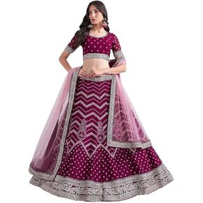 Indian Style Wedding Party Wear Satin Lehenga Choli for Women Ready to Wear Fully Stitche Dress Blouse and Dupatta