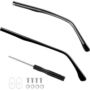 Glasses Repair Leg Temple Arms for Eyeglasses 1 Pair Metal Eyeglass Replacement Arm Universal Eyewear Replacement Temple Glasses Repair Legs for Eyeglass Spectacle Repair Accessories, Blac