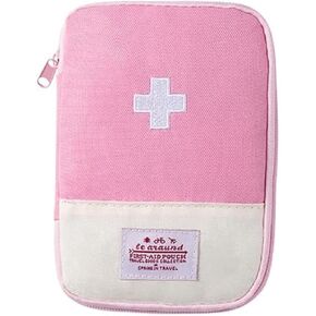 Pink First Aid Bag Empty, Empty First Aid Pouch, Mini Portable Medical Bag for Outdoor Camping Hiking Traveling Emergency Bag, Sports and Outdoors, First Aid Kits (Small)