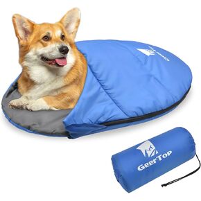 GEERTOP Dog Sleeping Bag Durable Packable Pet Sleeping Bed Comfortable Washable, Portable Pet Bed for Cats and Small Dogs - Dog Bed for Camping Hiking Cottage Beach