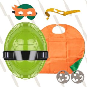 Superhero Cape Kids Costume Anime Role Play Cosplay Toys Complete Set for Kids Superhero Dress Up Outfit for Boys and Girls Fun Party Halloween Dress Up (ORANGE)