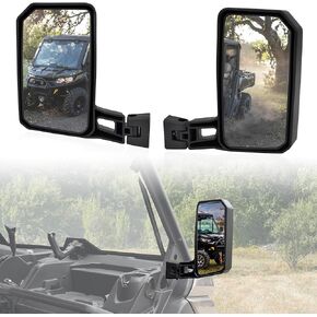 Large Side Mirrors for Can-Am Defender No Door & Half Door & Full Door, Side Mirrors Adjustable Mirror Surface for Can Am Defender HD5 HD7 HD8 HD9 HD9 HD10 Max 2016+, Replace #715008100