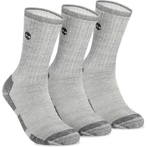 Timberland Men's Wool, Hiking, Winter, Thermal Boot, Full Cushioned Crew Socks with Arch Support