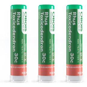 OLLOIS Rhus Toxicodendron 30c Organic, Lactose-Free, Kosher Homeopathic Medicine, 80 Pellets (Pack of 3)