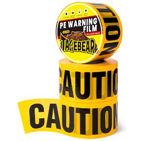 Hazard Caution Tape, 2inch x 150 Feet(50yds) Self Adhesive Warning Tape for Steps, High Visibility Yellow Black Tape for Outdoor Construction Warning, Danger Zone, 5Rolls