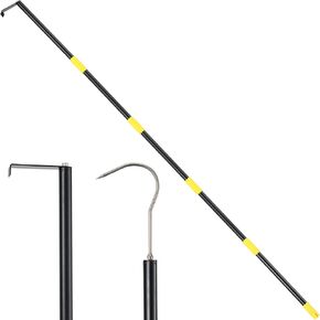 Truck Cargo Grabber, 6 Ft Cargo Grabber Reach Retriever Tool, Adjustable Pickup Truck Bed Retriever Tool with Two Hooks, Black