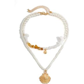 Summer Beach Shell Necklace for Women - Bohemian Seashell Starfish Conch Turtle Charms Choker Necklace Holiday Beach Surfer Jewelry