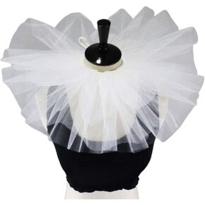 Vintage Mesh Neck Ruff Tulle Ruffle Collar Renaissance Halloween Cosplay Choker White