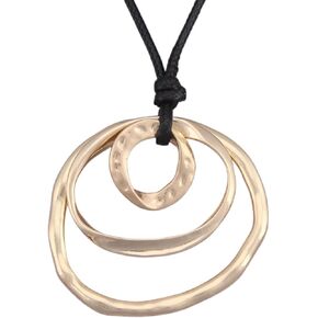 women's leather long necklace Bohemian necklace circle pendant necklace boho retro necklaces for women woven handmade jewelry