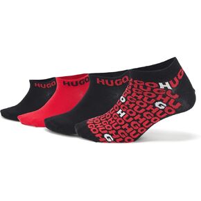HUGO Men's 4 Pack Allover Logo Socks Gift Set