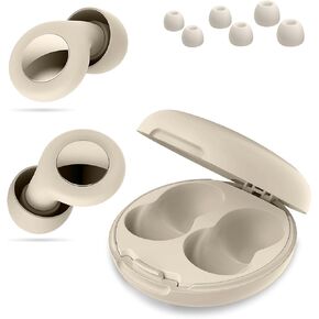 Ear Plugs for Sleeping Noise Cancelling 45dB, Soft Earplugs for Sleep, Reusable Ear Plugs for Noise Reduction, Silicone Hearing Protection Ear Plugs for Concert and Travel(White)