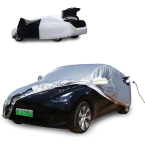 Car Cover for Tesla Model 3, All-Weather Protection Model 3 Cover with Charging Port for Exterior Tesla Model 3 Accessories 2024-2016