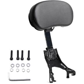 PANICAL Motorcycle for Indian 2014-2025 Travel Series Knight Backrest Accessories Paired with white stitching Silver Mushroom Rivets (Black)