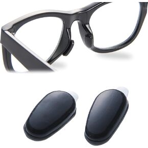 Mochi a girl Natural Eyeglass Nose Pads | Adhesive Anti-Slip Nose Pads | Soft Silicone Nose Cushion for Glasses, Eyeglasses, Sunglasses | 1 Pair (Clear) (Black, 2.5mm Height)
