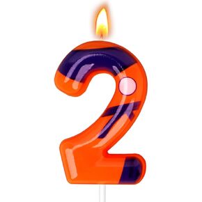 Anime Orange Birthday Candles, Number Candles for Birthday Party Cake Decoration Supplies (Orange, Number 10)