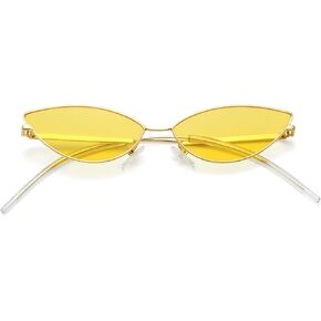 MEETSUN Retro Vintage Cat Eye Sunglasses For Women Men Narrow Small Oval Glasses Petals Shape Curved Temple Design