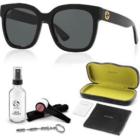 Gucci GG0034SN Women Designer Square Shape Sunglasses: Square Frame Eyewear with Non-Polarized Lenses - Epitome of Luxury and Style