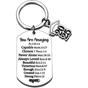 Christian Graduation Gifts, 2025 Graduation Gifts Bulk, 5th 8th Grade Graduations Gift for Boys Girls, Class of 2025 Keychain, College Middle High School Graduations Gift for Her Him, Senior 2025 Sign