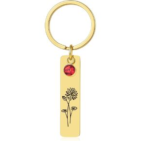 YeGieonr Birth Flower Keychains for Women, Key Chains Women Cute, Cool Keyring Gifts for Mom Grandma Daughter Friends in Kuwait