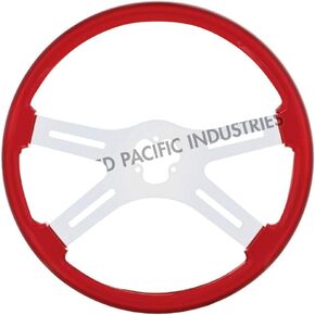United Pacific 88225 Steering Wheel, Red, with Chrome Spokes