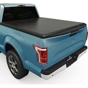AUTOSAVER88 Soft Quad-fold Truck Bed Tonneau Cover Compatible with 2015-2025 Ford F-150 F150 (Excl. Raptor Series) 5.5ft Bed