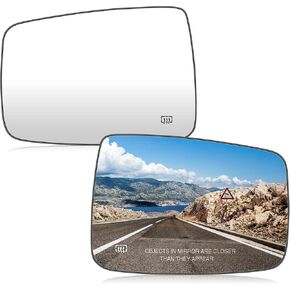 Left & Right Side Heated Convex Mirror Glass Fits for 2009-2018 Dodge Ram 1500, 2010-18 Ram 2500 Replacement for 68079363AA 68050299AA 1 Pair