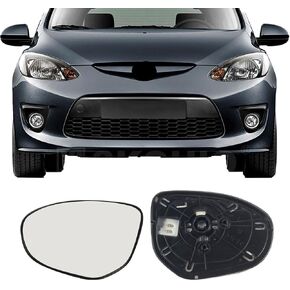 Passenger Side Mirror Replacement Glass for Mazda 2 2010-2014,for Mazda 3 2010-2013,Backing Plate Power Heated Right Side View Mirror Glass for Mazda 2 2010 2011 2012 2013 2014,for Mazda 3 2010-2013