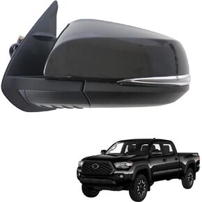 Marretoo Letf Driver Side View Mirror replacement for TOYOTA Tacoma 2016-2023 Accessories 8 pins Heated Turn Signals Light Power Adjusted Glass With Blind Spot Monitoring(BSM) TO1320350, 8794004240 LH
