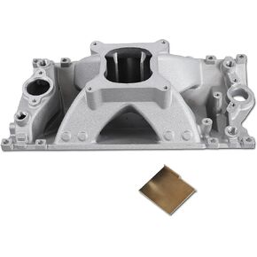 52033 2814 Intake Manifold Aluminum Single Plane High-Rise Compatible with Chevy Small Block GEN1 Vortec SBC 305 350 1996-2002 3,500-8,500 RPM Silver