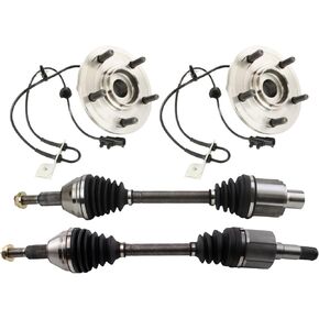 TRQ Front Drivetrain Kit CV Axle Shaft Assembly Wheel Hub Bearing Assembly Compatible with 2007-2008 Chrysler Pacifica