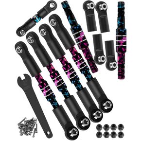 Aluminum Turnbuckles Camber Links Upgrades Part for 1/10 Slash/Stampede/Rustler/Bandit 4x4 VXL,Alloy Turnbuckles Camber Links Hops Up,Navy Blue