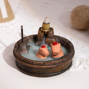 Capybara Backflow Incense Holder - Cute Unique Design Backflow Burner with Waterfall Effect for Relaxation and Aromatherapy, Ideal for Living Room, Yoga Studio, and Creative Spaces