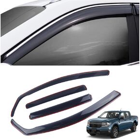 4 Pieces in-Channel Extra Durable Rain Guards Fit for 2022-2024 Ford Maverick,Window Deflectors,Window Visors (Smoke Black)