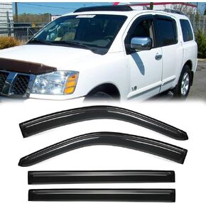 4pcs Original Original Shatterproof Window Wind Deflectors for 2017-2024 Nissan Armada,Rain Guards,Nice Looking Window Visors for 2017-2024 Nissan Armada NI60