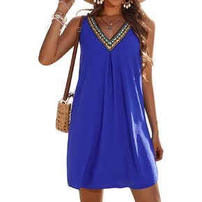 AI'MAGE Womens Sleeveless Swimsuit Cover Up V Neck Bathing Suit Coverups Bikini Beach Vacation Tank Dresses S-3XL