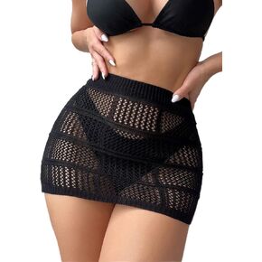 Floerns Women's Hollow Out Crochet Beachwear Cover Up Skirt Without Bikini in Kuwait