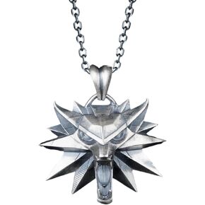 925 Sterling Silver Wolf Necklace ، Fantasy RPG ، Geralt of Rivia Design للاعبين وعشاق الخيال ، قلادة الذئب ، المجوهرات الفضية ، قلادة الذئب للرجال هدية وولف.