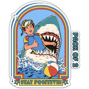 IMPERIAL VIBES – Stay Positive Sticker – Vinyl Decal for Car, Truck, and Van – Removable Indoor and Outdoor Use for Laptop Sticker – Waterproof Decal for Window and Waterbottle – Pack of 2 Imp 47