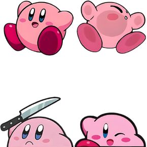 ملصقات السيارات - 4 PCs ملصق Kirby Vinyl لطيف ، شارات السيارات المطلقة ، ملصقات مضحكة - ملصقات الأنيمي - ملصقات مصد مائي للماء للسيارات والشاحنة والدراجات النارية والجدار والنافذة والكمبيوتر المحمول.