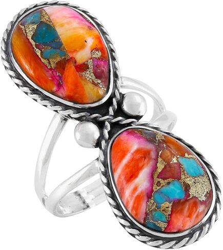 Turquoise Ring Sterling Silver 925 Genuine Gemstones Size 6 to 11 in Saudi Arabia