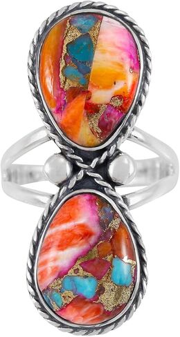 Turquoise Ring Sterling Silver 925 Genuine Gemstones Size 6 to 11 in Saudi Arabia