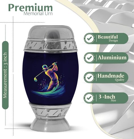 Yatskia Golf Small Urn for Ashes Adult Male, Cremation Urns for Human Ashes, (Pack of 1, 3 Inch) in Saudi Arabia