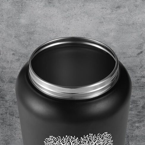جرة حرق جثث الرماد البشري للنساء البالغات - 200 بوصة مكعبة من الفولاذ المقاوم للصدأ ، والطيور الطنان والتصميم الأزهار للدفن أو النصب التذكارية أو المنزل مع كيس مخملي in Kuwait