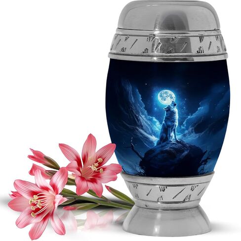 Yatskia Wolf Urn for Ashes Adult Female, Small Urns for Human Ashes Keepsake, (Pack of 1, 3 Inch) in Saudi Arabia
