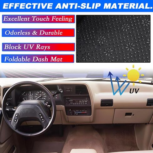 Dashboard Mat Cover UV Rays Protector Fit for 1995-2011 Ford Ranger/ 1995-2001 Explorer/ 1995-2010 Mazda B2300 B2500 B3000 B4000 and Mercury Mountaineer 1997-2001 Dash Mat Carpet Accessories in Kuwait